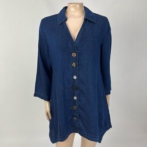 🌺 Soft Surroundings Blue Tunic Top